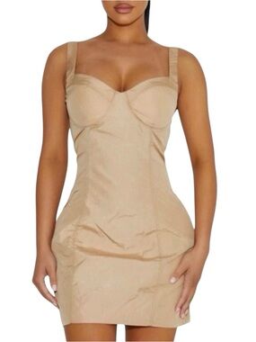 naked wardrobe faux leather dress Naked Faux Fur Maxi Dress main image 1